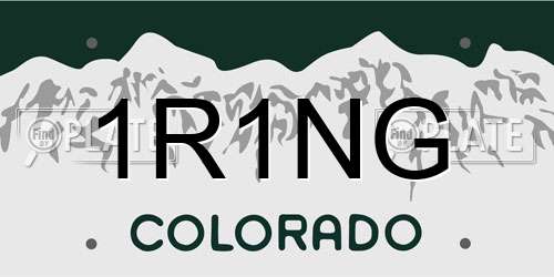 1R1NG Colorado License Plate
