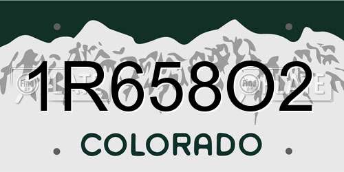 1R658O2 Colorado License Plate