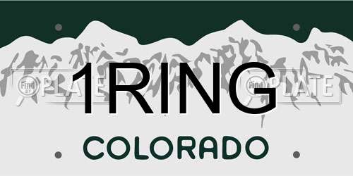 1RING Colorado License Plate