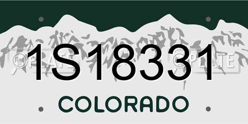 1S18331 Colorado License Plate