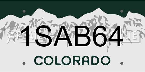 1SAB64 Colorado License Plate