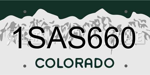 1SAS660 Colorado License Plate