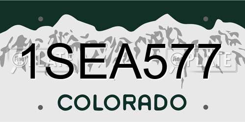 1SEA577 Colorado License Plate