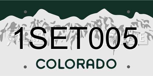1SET005 Colorado License Plate