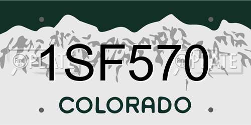1SF570 Colorado License Plate
