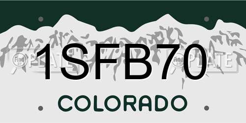 1SFB70 Colorado License Plate