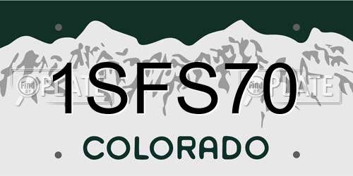 1SFS70 Colorado License Plate