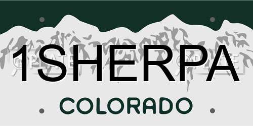 1SHERPA Colorado License Plate