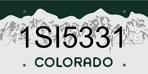 1SI5331 Colorado License Plate