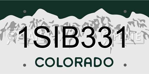 1SIB331 Colorado License Plate