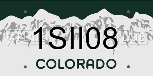 1SII08 Colorado License Plate