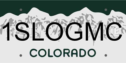 1SLOGMC Colorado License Plate