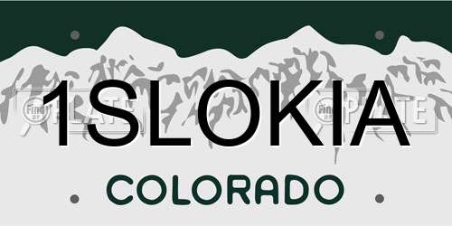 1SLOKIA Colorado License Plate