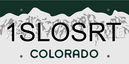 1SLOSRT Colorado License Plate