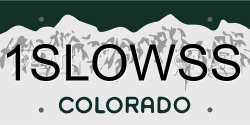 1SLOWSS Colorado License Plate
