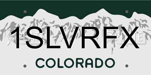 1SLVRFX Colorado License Plate