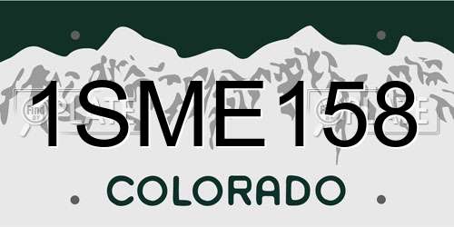 1SME158 Colorado License Plate