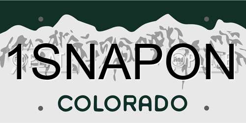 1SNAPON Colorado License Plate