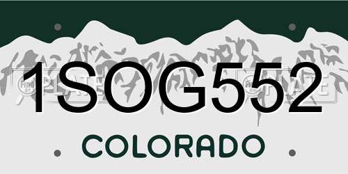 1SOG552 Colorado License Plate