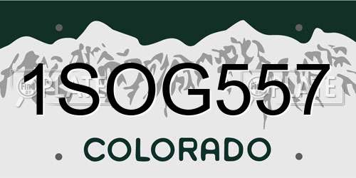 1SOG557 Colorado License Plate