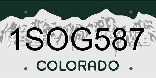 1SOG587 Colorado License Plate