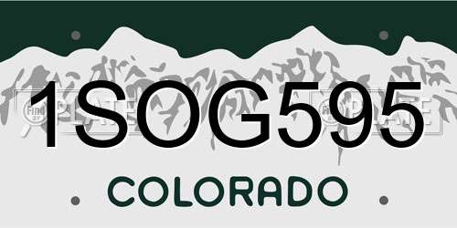 1SOG595 Colorado License Plate