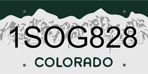 1SOG828 Colorado License Plate