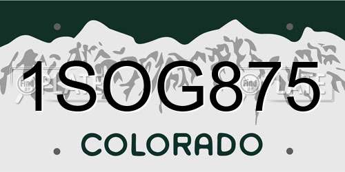 1SOG875 Colorado License Plate
