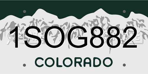 1SOG882 Colorado License Plate