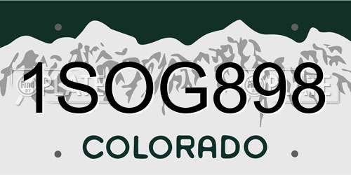 1SOG898 Colorado License Plate