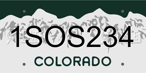 1SOS234 Colorado License Plate