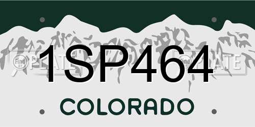 1SP464 Colorado License Plate