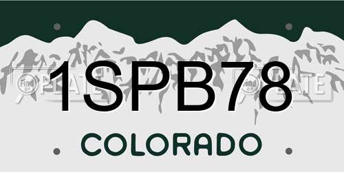 1SPB78 Colorado License Plate