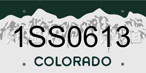 1SS0613 Colorado License Plate