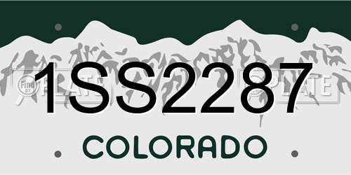 1SS2287 Colorado License Plate