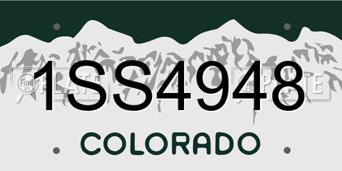 1SS4948 Colorado License Plate