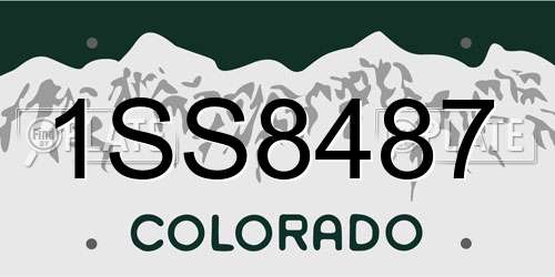1SS8487 Colorado License Plate