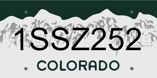 1SSZ252 Colorado License Plate
