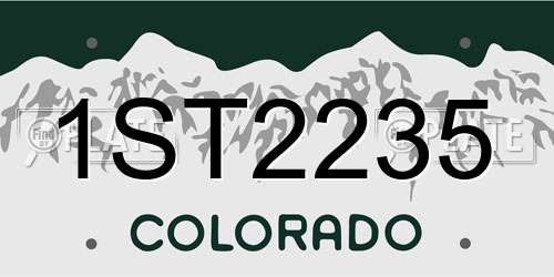 1ST2235 Colorado License Plate