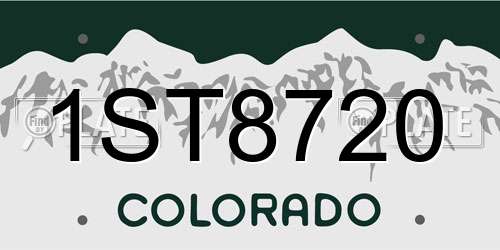 1ST8720 Colorado License Plate
