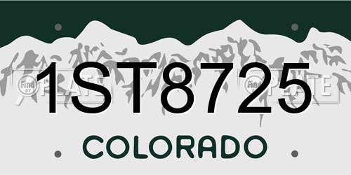 1ST8725 Colorado License Plate