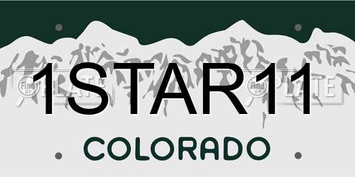 1STAR11 Colorado License Plate