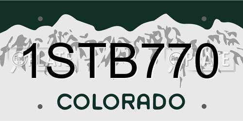 1STB770 Colorado License Plate
