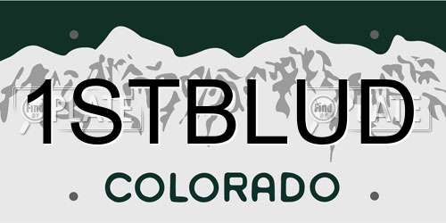 1STBLUD Colorado License Plate