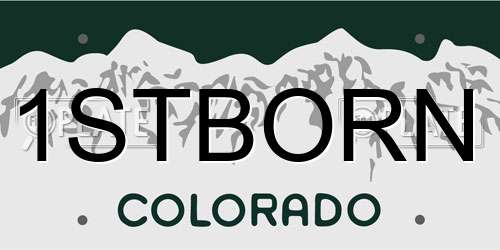 1STBORN Colorado License Plate