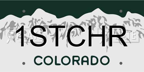 1STCHR Colorado License Plate