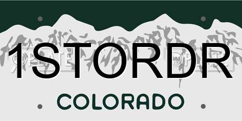 1STORDR Colorado License Plate