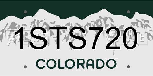 1STS720 Colorado License Plate