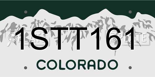 1STT161 Colorado License Plate