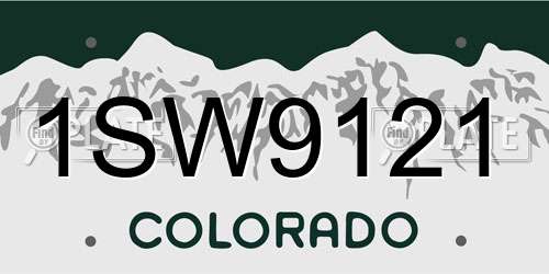 1SW9121 Colorado License Plate